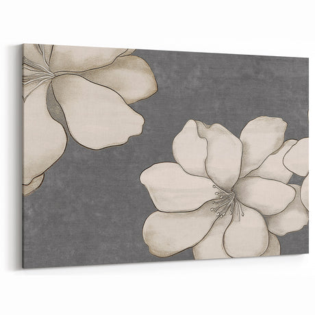 Elegant Floral Strokes and Lines Abstract Art Canvas