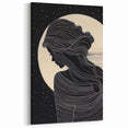 Elegant Abstract Moonlit Silhouette Art - Modern Black & White Decor