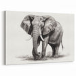 Detailed Elephant Sketch Art - Elegant Black and White Print