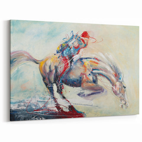 Modern Figurative Abstract Horse Art - Vibrant Abstract Canvas Decor