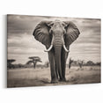 Majestic Elephant in the Wild - Timeless Black and White Canvas Art