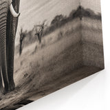 Majestic Elephant in the Wild - Timeless Black and White Canvas Art