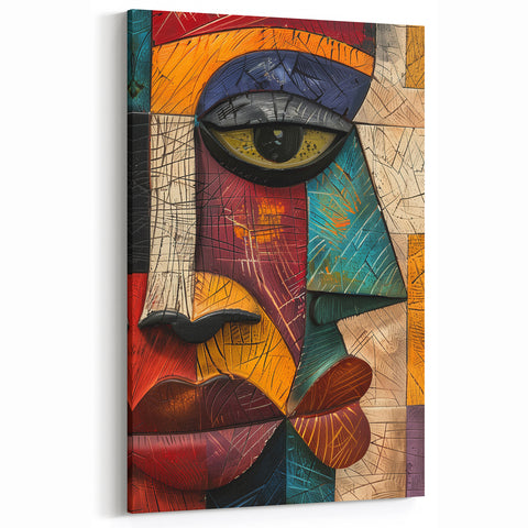 Colorful Abstract Figurative Art - Modern Geometric Canvas Decor