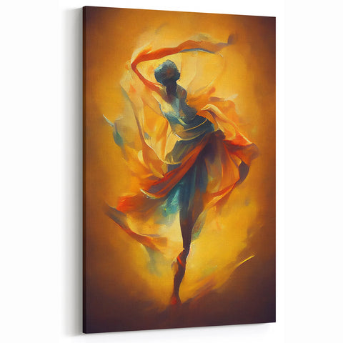 Elegant Abstract Dancer Art - Vibrant Modern Canvas Decor