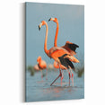 Dancing Duo - Elegant Flamingo Wall Art in Vibrant Orange Tones