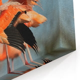 Dancing Duo - Elegant Flamingo Wall Art in Vibrant Orange Tones