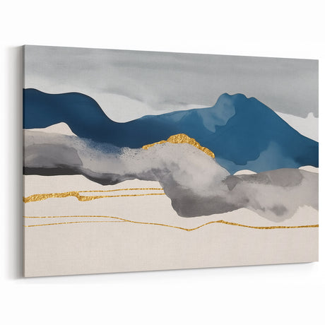 Mountain Peaks and Abstract Strokes Art Canvas