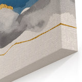 Mountain Peaks and Abstract Strokes Art Canvas