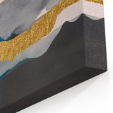 Golden Horizon and Abstract Strokes Art Canvas