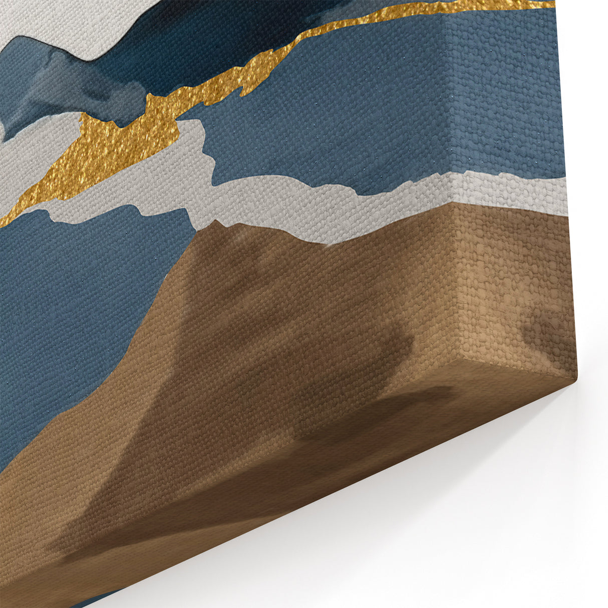 Golden Ridge and Abstract Strokes Art Canvas