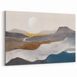 Golden Sunset and Abstract Strokes Art Canvas