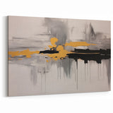 Abstract Gold and Black Strokes Art Canvas