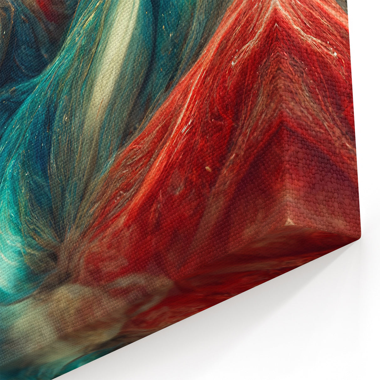 Vibrant Red and Blue Abstract Line Art Canvas - Dynamic Geometric Design