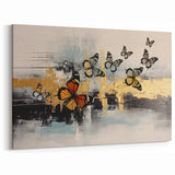Butterfly Elegance and Abstract Gold Strokes Art Canvas