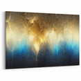 Golden Light and Blue Abstract Line Art Canvas - Radiant Geometric Design