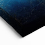 Golden Light and Blue Abstract Line Art Canvas - Radiant Geometric Design