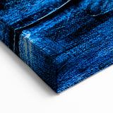 Deep Blue and Gold Abstract Line Art Canvas - Contemporary Geometric Design