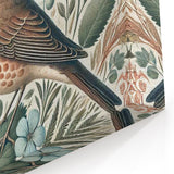 Botanical Garden Birds Wall Art - Songbird and Floral Canvas Decor