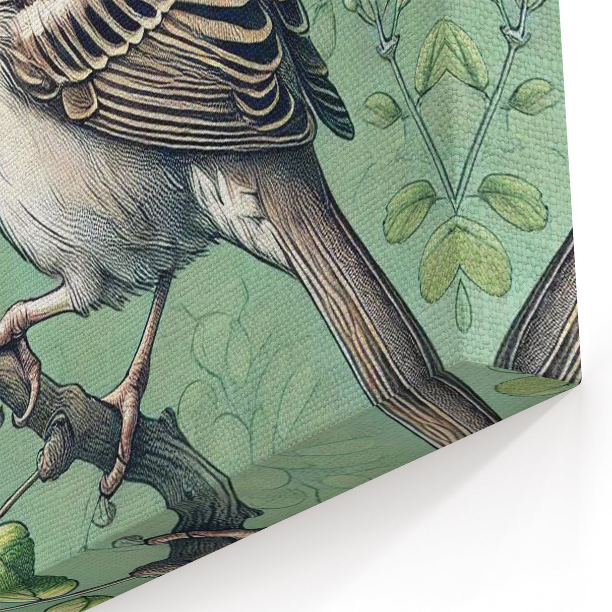 Charming Garden Birds Wall Art - Sparrow and Greenery Canvas Decor