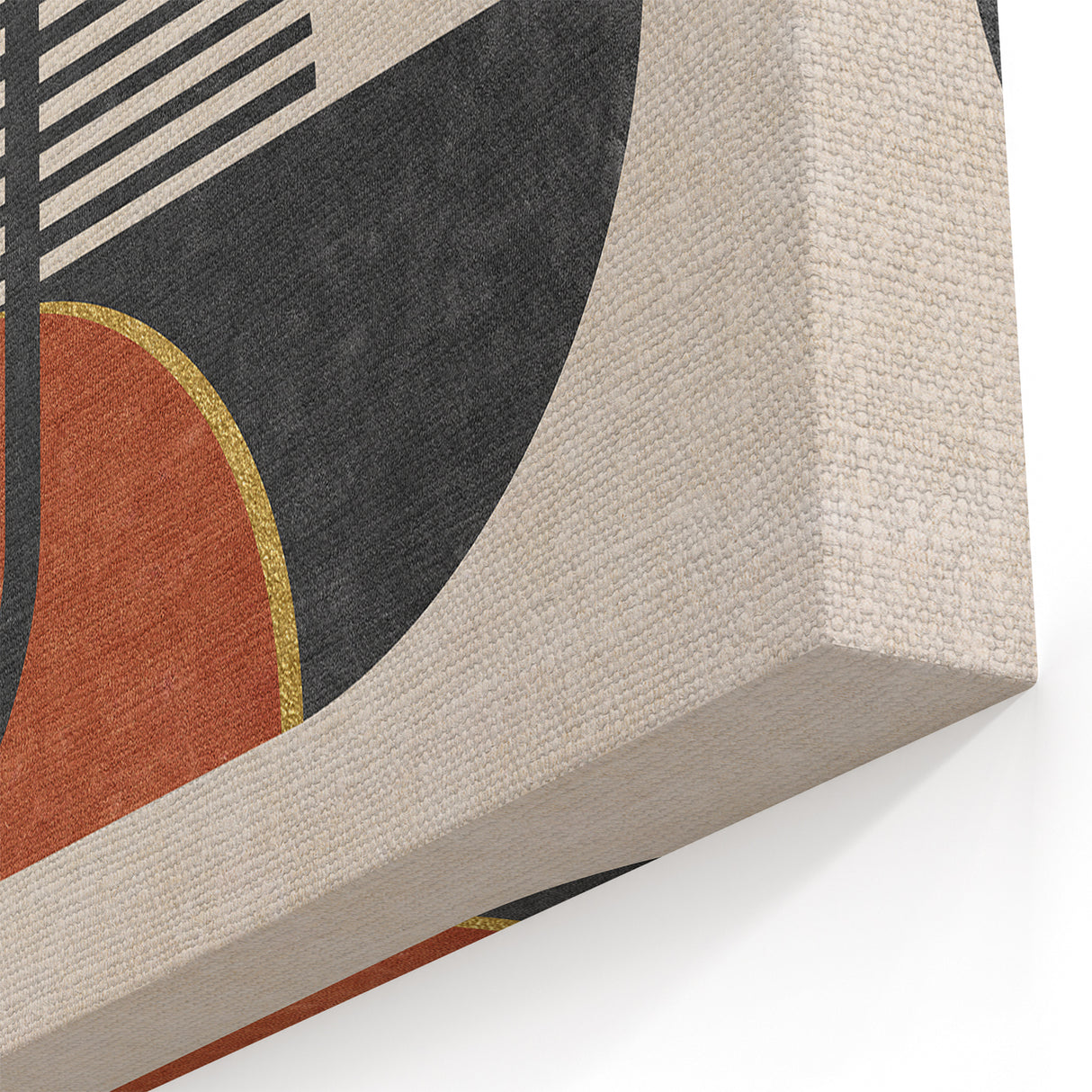 Modern Geometric Abstract Art - Red and Black Line Canvas Print