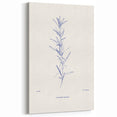Minimalist Botanical Art Print - Modern Simple Blue Line Canvas Design