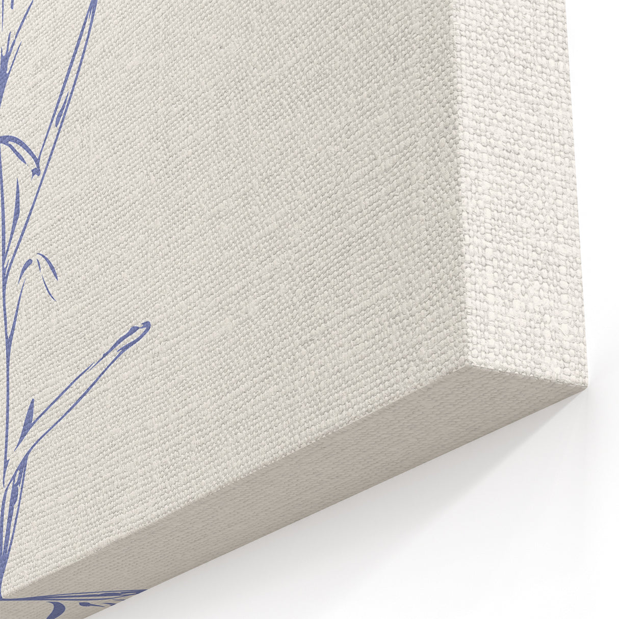 Minimalist Botanical Art Print - Modern Simple Blue Line Canvas Design