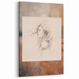 Minimalist Abstract Portrait Art - Elegant Sketch Line Canvas Print