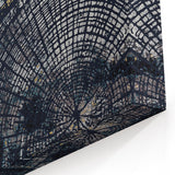 Elegant Abstract Rings Art - Modern Navy Blue and Gold Canvas Print