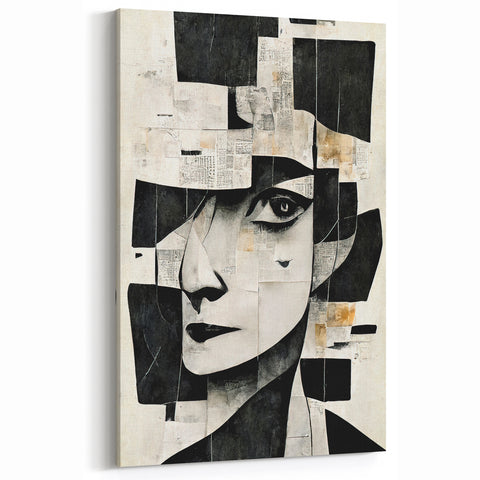Modern Monochrome Abstract Human Figure | Contemporary Wall Art