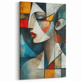 Vibrant Geometric Abstract Face | Modern Figurative Wall Art Canvas