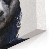 Expressive Panda Canvas Print - Black and White Panda Art