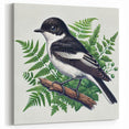 Monochrome Garden Birds Wall Art - Black and White Bird Canvas Decor