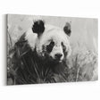 Monochrome Panda Canvas Print - Black and White Panda Art