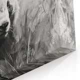 Monochrome Panda Canvas Print - Black and White Panda Art