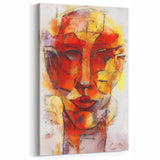 Fiery Abstract Face | Colorful Modern Figurative Wall Art Canvas