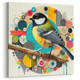Vibrant Garden Birds Wall Art - Mixed Media Bird Canvas Decor