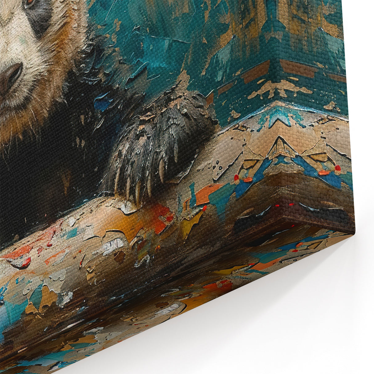 Charming Panda with Paintbrush Canvas Print - Panda Art
