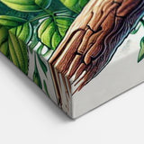 Botanical Garden Birds Wall Art - Sparrow and Floral Canvas Decor