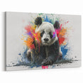 Playful Color Splash Panda Canvas Print - Panda Bear Art