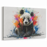 Playful Color Splash Panda Canvas Print - Panda Bear Art