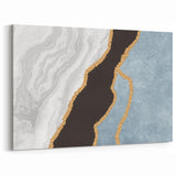 Marbled Geometric Abstract Art - Strokes and Lines Canvas Print