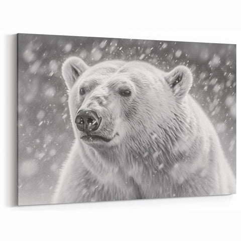 Close-Up Polar Bear Portrait - Wildlife Arctic Canvas Art