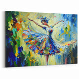 Modern Figurative Abstract Wall Art - Colorful Dancing Ballerina Print