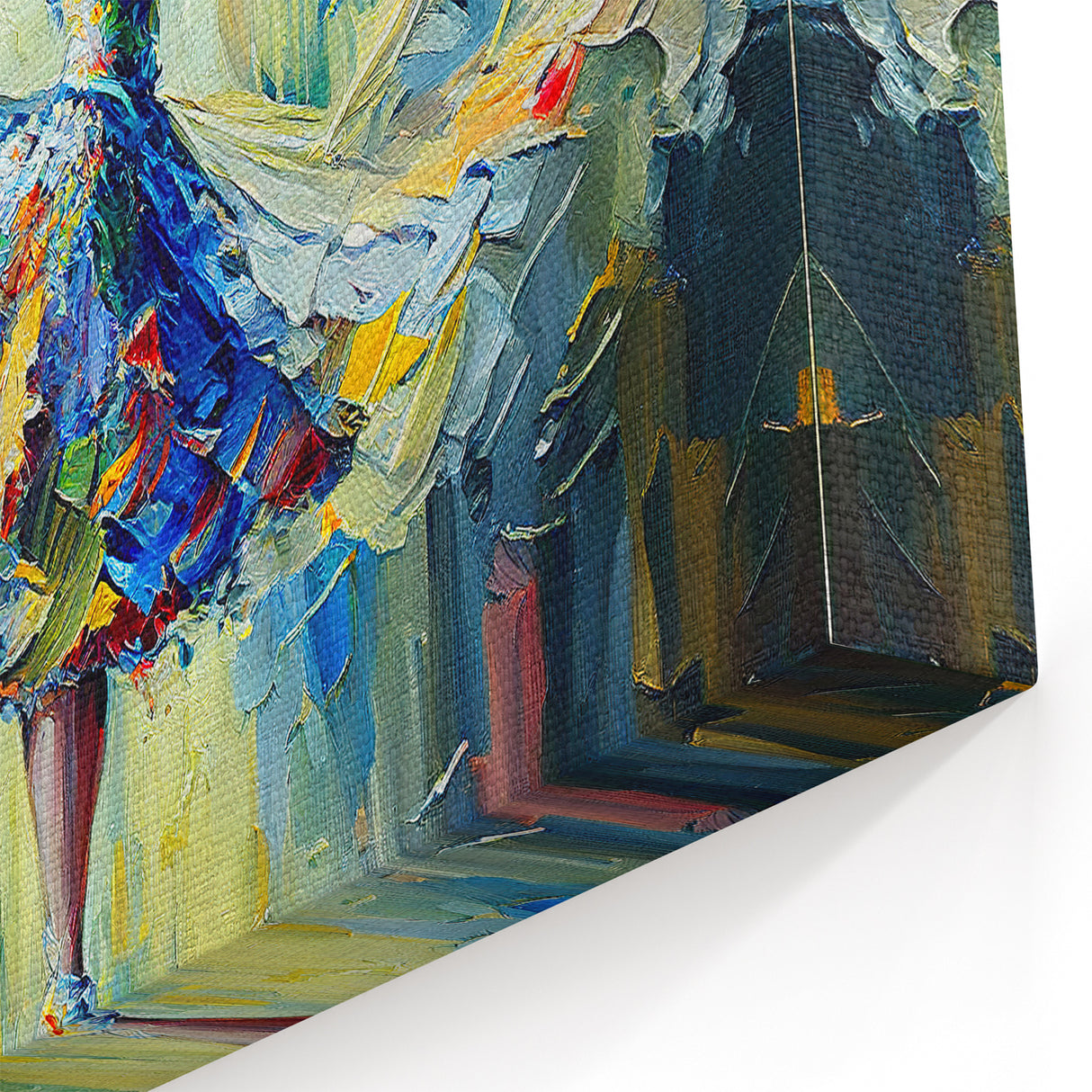 Modern Figurative Abstract Wall Art - Colorful Dancing Ballerina Print