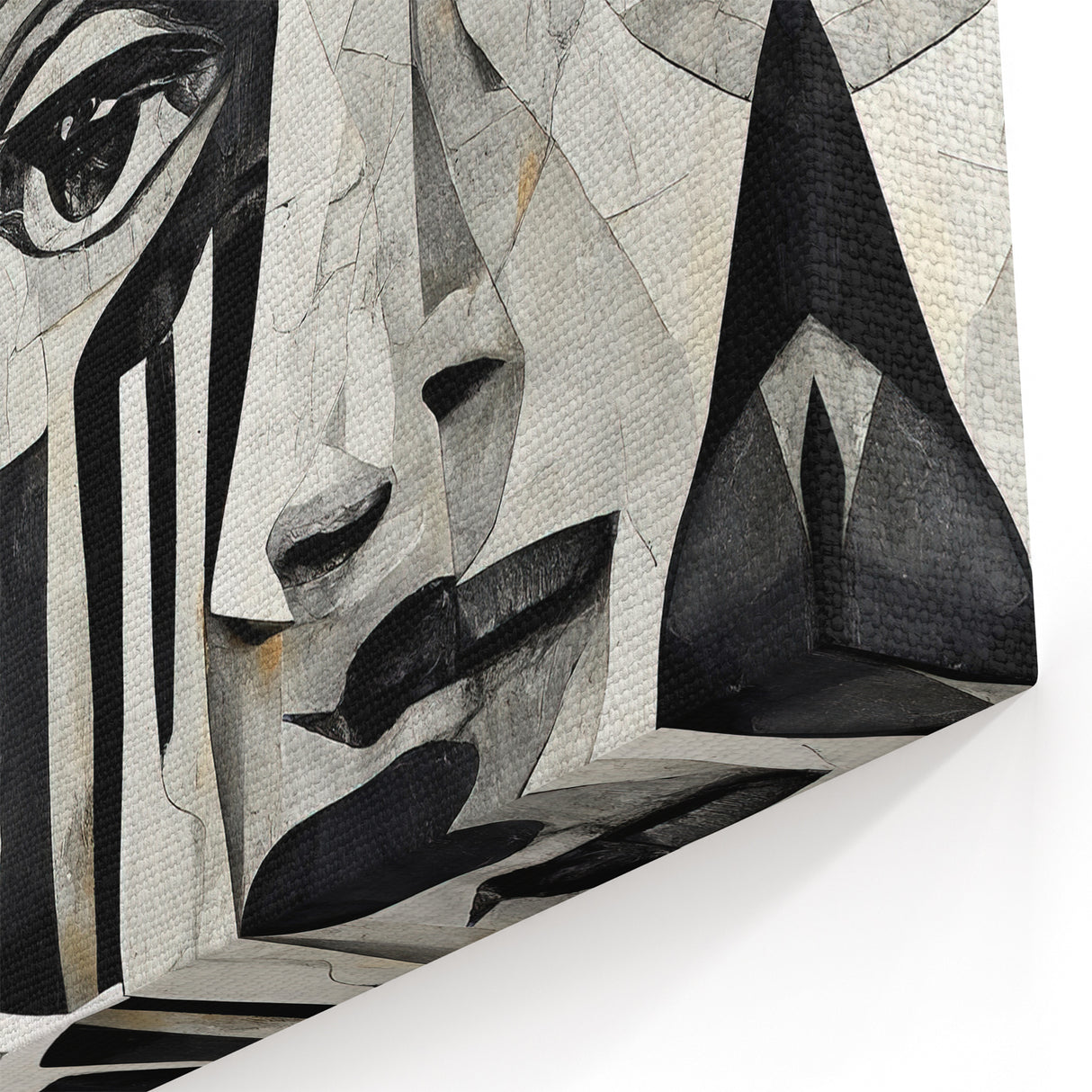 Modern Monochrome Figurative Abstract Wall Art - Faces in Black and White