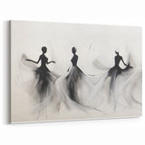 Modern Monochrome Figurative Abstract Wall Art - Dancing Silhouettes