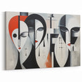 Contemporary Abstract Figurative Wall Art - Geometric Faces Canvas