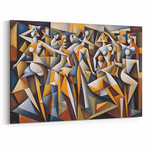 Contemporary Geometric Figurative Abstract Wall Art - Dynamic Figures