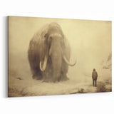 Majestic Mammoth Encounter - Atmospheric Winter Canvas Art