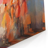 Colorful Figurative Abstract Wall Art - Women with Umbrellas Canvas